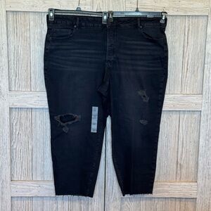 Old Navy High Rise OG Straight leg w/ distress on front only Sz 24 NWT